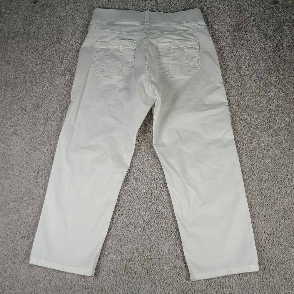 Lee Relaxed Fit White Capri Pants Womens Size 4 Stretch Casual Crop - Picture 2 of 9